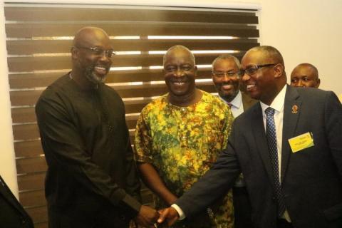 UNZA Vice Chancellor Prof Luke Mumba and RUFORUM members pays a courtesy call on Liberian President His Excellency George Manneh Weah 