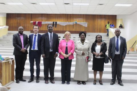 Ambassador Sikwibele inspecting the MJ Kelly lecture theatre